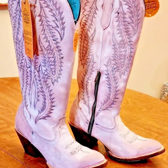 Corral Rose Pink Cowboy  Cowgirl Boots Size 8 E1447 - Picture 2 of 16
